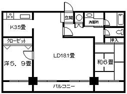 ストークマンション鹿児島 2LDKの間取図画像