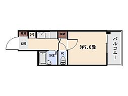 リバティ高麗 1Kの間取図画像