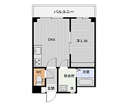 コンフォールS 1DKの間取図画像
