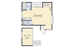 コーポ川崎 ワンルームの間取図画像