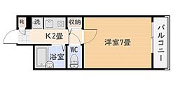 リバティ高麗 1Kの間取図画像