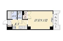 ロイヤルパレス松原 1Kの間取図画像