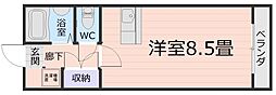 JAウイング新屋敷 ワンルームの間取図画像