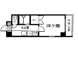 エクセレント鹿児島 1Kの間取図画像