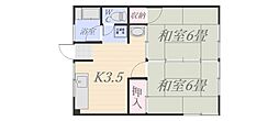 第二ゆたか荘 2Kの間取図画像