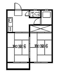 橋口アパート 2Kの間取図画像