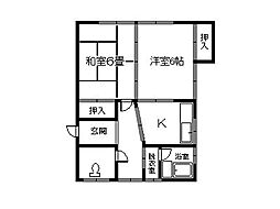 石塚マンション 2Kの間取図画像