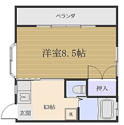 ハイツ順 1Kの間取図画像