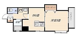 フォンス加治屋町 1DKの間取図画像