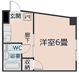 コーポ種子田 1Kの間取図画像
