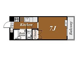 丸ビル 1Kの間取図画像