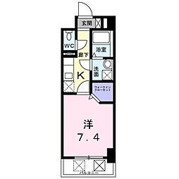 ルーカスいづろ 1Kの間取図画像