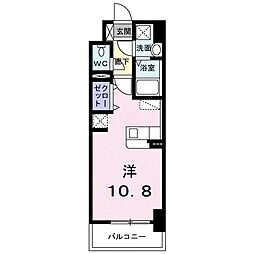 ルーカス 武之橋 ワンルームの間取図画像