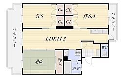 エステート西陵 3LDKの間取図画像
