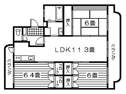エステート西陵 3LDKの間取図画像