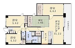 トーカンマンション鴨池 4LDKの間取図画像