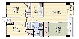 ベハークレッヘ・ハウゼ 3LDKの間取図画像