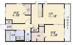 レトアプルミエ2 2LDKの間取図画像
