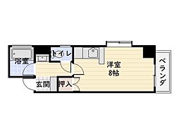 エクステンド加治屋 ワンルームの間取図画像