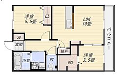 レトアプルミエ2 2LDKの間取図画像