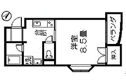 リバーサイド城西 1Kの間取図画像