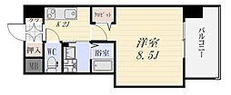 コスモシティいづろ 1Kの間取図画像