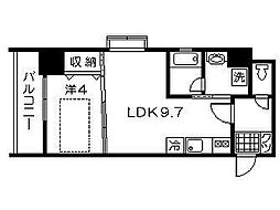 大黒町申館 1LDKの間取図画像