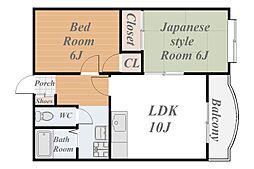 エストランドビル 2LDKの間取図画像