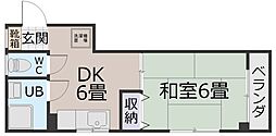 松田ビル 1DKの間取図画像