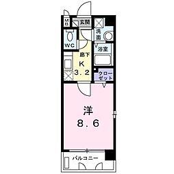 マーベラス大竜 1Kの間取図画像