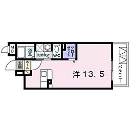 パーク鴨池 ワンルームの間取図画像