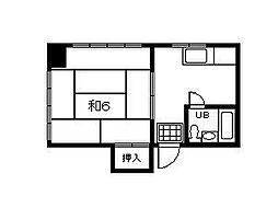 床次ビル 1Kの間取図画像