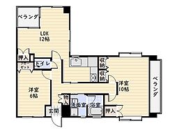 ロイヤルコート武 2LDKの間取図画像