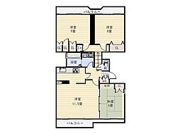 鴨池センチュリーハウスI棟 3LDKの間取図画像