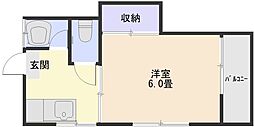 下吉アパート 1Kの間取図画像