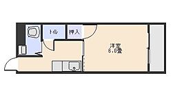 パリジェンヌマンション 1Kの間取図画像