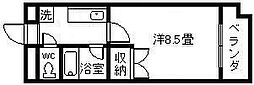 メゾンホワイト 1Kの間取図画像