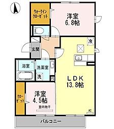 ロヴァージュ 2LDKの間取図画像