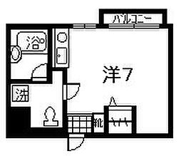 シャルマン小松原 ワンルームの間取図画像