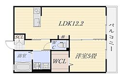 ラシュレ 1LDKの間取図画像