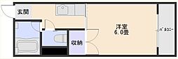 パリジェンヌマンション 1Kの間取図画像