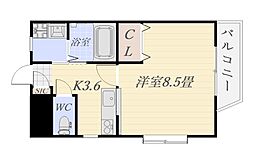 ラ・フォルテ 1Kの間取図画像