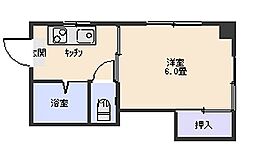 錦江台ハイツ 1Kの間取図画像
