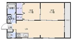 村田ハイツ 2LDKの間取図画像