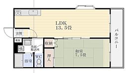 ラフィーネ桜ヶ丘 1LDKの間取図画像
