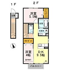 サニーハイツ 2DKの間取図画像