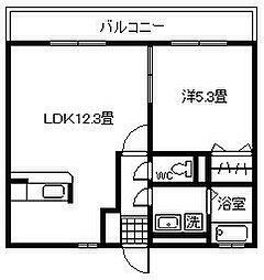 ユーミーあんず2 1LDKの間取図画像