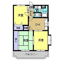 コンフォート松田 3DKの間取図画像