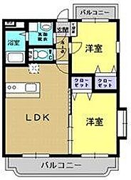 トミーヒルズ 2LDKの間取図画像