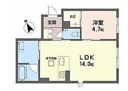 鹿児島市宇宿1丁目マンション 1LDKの間取図画像